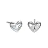 Pendientes de Corazón con Circonita Micropavimentada de Plata de Ley S925 2025 Nuevo Estilo Coreano Moda Simple Accesible Lujo Gama Alta Clavos para Hélice Auricular