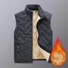 Chaleco de Lana de Cordero para Hombre Otoño e Invierno con Forro Polar Engrosado con Cuello Vertical Chaqueta sin Mangas Chaleco Winch Ropa de Papá