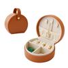 Caja de Joyería de Entrega Directa de Fábrica, Caja de Almacenamiento de Joyería Portátil Semicircular Anti-Colisión de Cuero PU Ultra Fino