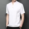 2026 Nueva Camiseta de Lino para Hombre de Verano de Manga Corta Nuevo Estilo Chino Ropa para Hombre Ropa de Verano para Papá