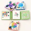 YUELU Mini Libro de Colorear Acuarela 70% de Descuento, Libro de Colorear Portátil Hecho a Mano para Alivio del Estrés con Pinturas Integradas y Páginas Perladas
