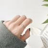 Presente de aniversário S925 Sterling Silver Estilo coreano mini Cool Fashion Double Layer Zircon Open Simple Ring para mulheres