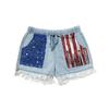 Shorts de Mezclilla de Cintura Alta con Cordón y Borlas para Mujer, Estilo Europeo y Americano, Modernos y Versátiles, Marca de Moda, Estilo Europeo y Americano, Casual y Elegante