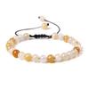 Pulseira Feminina Popular de Pedras Naturais Olho de Tigre 6mm da Amazon, Pulseira com Pingentes Tecida à Mão, Venda Quente