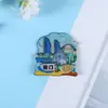 Imán de Refrigerador de Madera de la Ciudad de Xiamen Atracciones Turísticas Zona Escénica Imán de Refrigerador Conmemorativo Pegatina Decorativa Magnética de Madera para Refrigerador