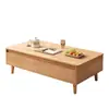 Mesa de centro con núcleo de madera maciza para sala de estar, mesa de té pequeña para sofá de apartamento, nuevo modelo 2026, mesa cuadrada estilo madera para vivienda de alquiler