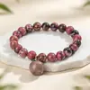Pulsera de piedra natural y cristal estilo popular cruzada pulsera de cuentas de una sola hebra pulsera bohemia joyería al por mayor