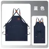 Delantal de lona impermeable y resistente al aceite transfronterizo para cocina, cafetería, uso doméstico, ropa de trabajo lisa resistente a la suciedad, venta al por mayor, se puede imprimir con logo