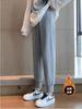 Pantalones deportivos para mujer, otoño e invierno, holgados, adelgazantes, con forro polar grueso, nuevos pantalones casuales de canalé de color sólido de talla grande