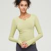 Ropa de Yoga Fitness Nude de Otoño e Invierno para Mujer, Ropa Deportiva Adelgazante Tridimensional, Tops Deportivos Cómodos, Ajustados