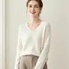 Suéter de cachemira para mujer Conyin, hecho de hilo de cachemira de alta calidad, sin costuras, suave y cómodo, perfecto como capa base, blanco
