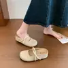 Chinelos Baotou Femininos para Uso Externo 2026 Novos Verão Primavera Sapatos de Solado Grosso Femininos Slip-On Homem Preguiçoso Chinelos Estilo Birkenstock