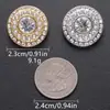 Botones Redondos Dorados Tachonados con Diamantes, Más Vendidos Transfronterizos para Suéteres, Abrigos, Zapatos y Sombreros, Botones Decorativos Cosidos a Mano, Bricolaje, en Stock