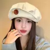 Boina para Mujer, Sombrero de Nube Vintage con Botones, Sombrero Versátil de Otoño e Invierno que Hace que la Cara Parezca Más Pequeña, Sombrero de Artista