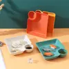 Plato Cuadrado Espeso de Paja de Trigo Estilo Japonés para Empanadillas con Plato para Vinagre Sushi Papas Fritas Plato Casero Apto para Microondas