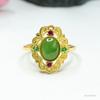 Anel de Jaspe Jade de Hetian Natural Guan Yu Anel de Jadeíta Vintage Atacado de Fábrica Dropshipping S3090903