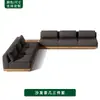 Conjunto de Sofá e Mesa de Centro Nórdico para Exterior para Pátio, Jardim, Varanda de Hotel, Resistente à Água e ao Sol, Móveis de Madeira Maciça para Lazer ao Ar Livre