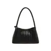 Bolsa de Hombro Tejida de Nicho Coreano Francés Elegante Bolso de Mano de Moda Retro Color Sólido Bolso Bandolera de Hombro Bolso Baguette