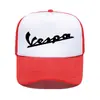 Serie de estampado de letras Vespa grupo de gorra de red de esponja estudiantes compran gorra de pico de pato impresión de LOGO personalizado moda hombres y mujeres