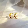 Pendientes Huecos de Oro de 18 Quilates Chapado con Forma de Gota de Agua y Luna Creciente, Estilo Europeo y Americano Transfronterizo, con un Toque de Alta Gama