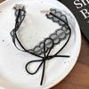 Pure Spice Girl Black Bow Lace Gargantilha Colar Acessórios Colar Feminino Clavícula Cadeia Pescoço Cinta Elegante Colar
