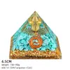 Pirámide de Cristal Natural de 6.5cm Decoración Creativa para el Hogar Artesanías Adornos Pirámide de Resina con Piedra Triturada de Colores