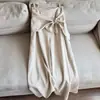 2026 Nuevos Pantalones de Pierna Ancha Rectos de Lino Tencel con Cinta en Forma de P Adelgazantes para Mujer Venta al por Mayor H21EK26068
