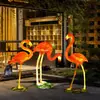 Escultura de Flamenco Luminoso de Simulación Adornos de Vidrio Acero Florero de Piso Paisaje de Jardín Decoraciones de Ventana de Boda Accesorios