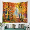 Tecido de Tapeçaria para Pendurar na Parede Amazon Mais Vendido no Exterior Pano de Fundo Estilo Ins Série Floresta Pano Decorativo Tapeçaria Boêmia