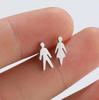 Brincos de Ouro 18K Coração Quebrado Chave Fechadura Pequenos Frescos e Modernos de Verão Brincos Geométricos Simples Lua Molécula