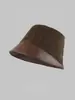 Estilo Vintage! Chapéu de Pescador Retrô com Retalhos de Camurça e Couro PU para Mulheres, Cobertura Facial, Emagrecimento Facial, Estiloso e Cool