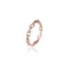 Moda japonesa y coreana anillo de cadena hueca en oro rosa para mujer, temperamento simple, metal de acero de titanio, anillo versátil