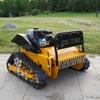 Cortadora de césped con control remoto y orugas pequeñas, tipo HT500, para huertos agrícolas, equipo para terrenos baldíos exportado a Italia.