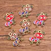 Múltiples Dijes de Aleación para Manualidades Chapado en Oro KC Animales Esmaltados Caballo Hormiga Oruga Insecto Caracol Colgantes Accesorios