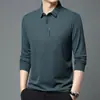 Camiseta de manga larga para hombre con tejido gofrado, camisa polo, nueva colección de otoño, diseño casual estampado, camiseta de manga larga para hombres de mediana edad
