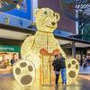 Luzes de modelagem LED luzes de iluminação urso de Natal grande ao ar livre desenho animado arte fantástica iluminação decorativa festival paisagem