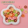 Plato de Cena con Flores en Miniatura Juguete de Comida Artificial Material de Resina DIY Pequeños Accesorios Tarjeta a través de Muebles para el Hogar Juguete de Comida