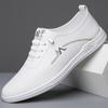 Nuevos Zapatos Casuales de Cuero para Hombre Otoño 2024, Suela Suave, Superficie Suave, Modernos Zapatos Blancos para Hombre