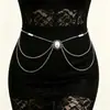 Corrente de Cintura com Franja de Concha CrossPearl Estilo Boêmio Pingente de Concha Decoração de Cintura Multicamadas Combinação para Roupas Femininas