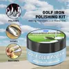 La cera pulidora para palos de golf KineShineX está especialmente diseñada para una aplicación rápida en equipos de golf y equipos deportivos.