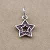 Colgante de aleación de alta calidad que conserva el color, colgante de estrella de cinco puntas con diamantes, accesorios de pulsera de cuentas DIY, venta directa de fábrica