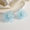Simulación de flor de hilo transparente, accesorios hechos a mano para bricolaje, 4-8 cm, organza, horquilla, tocado, ropa, decoración de boda, hilo
