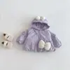 Chaqueta Acolchada para Niñas 2025 Nuevo Estilo Invierno Bebé con Capucha Espesa de Algodón Ropa Exterior Niños Super Linda Ropa Exterior de Algodón con Encaje