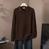 Outono Inverno Estilo Japonês Malha Masculina Cor Sólida Gola Polo Versátil Suéter Grosso Quente Simples Moda Jovem