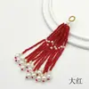 Song Jinzhu Borla com Contas Hanfu Botão de Pressão Pingente Tecido à Mão DIY Estilo Antigo Bolsa Pingente Contas Borla Não