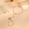 Pulseira de Aço Titânio Colorida Nova Estilo Verão Borboleta Coração Contas Redondas para Mulheres, Tendência e Simples, Corrente de Pulso Fashion e Versátil