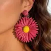 Acessórios Yongge Estilo Étnico de Férias Brincos de Flor Tecidos à Mão Elegantes e de Alto Padrão Brincos de Declaração para a Praia