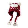 Gorro Orejeras para Niños Otoño e Invierno Niños Lindo Dibujo Animado Gorro de Punto Niñas Gorro de Lana Cortavientos Bebé Gorro Cálido Moderno