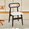 Cadeira de Rattan em Madeira Maciça Estilo Nórdico para Sala de Estar de Casa Celebridade da Internet Encosto Banqueta Cadeira Simples Moderna Chandigarh para Hotel e Pousada
