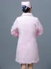 Chaqueta de Algodón de Invierno para Enfermera de Centro de Maternidad, Estilo Largo de Media Manga, Compra Hospitalaria, Engrosada con Forro Interior Extraíble, Adecuada como Ropa Exterior